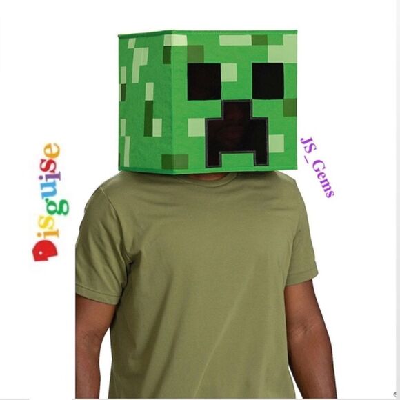 New Minecraft Halloween Costume Creeper Mojang Headpiece Green Mask NWT - Picture 1 of 15